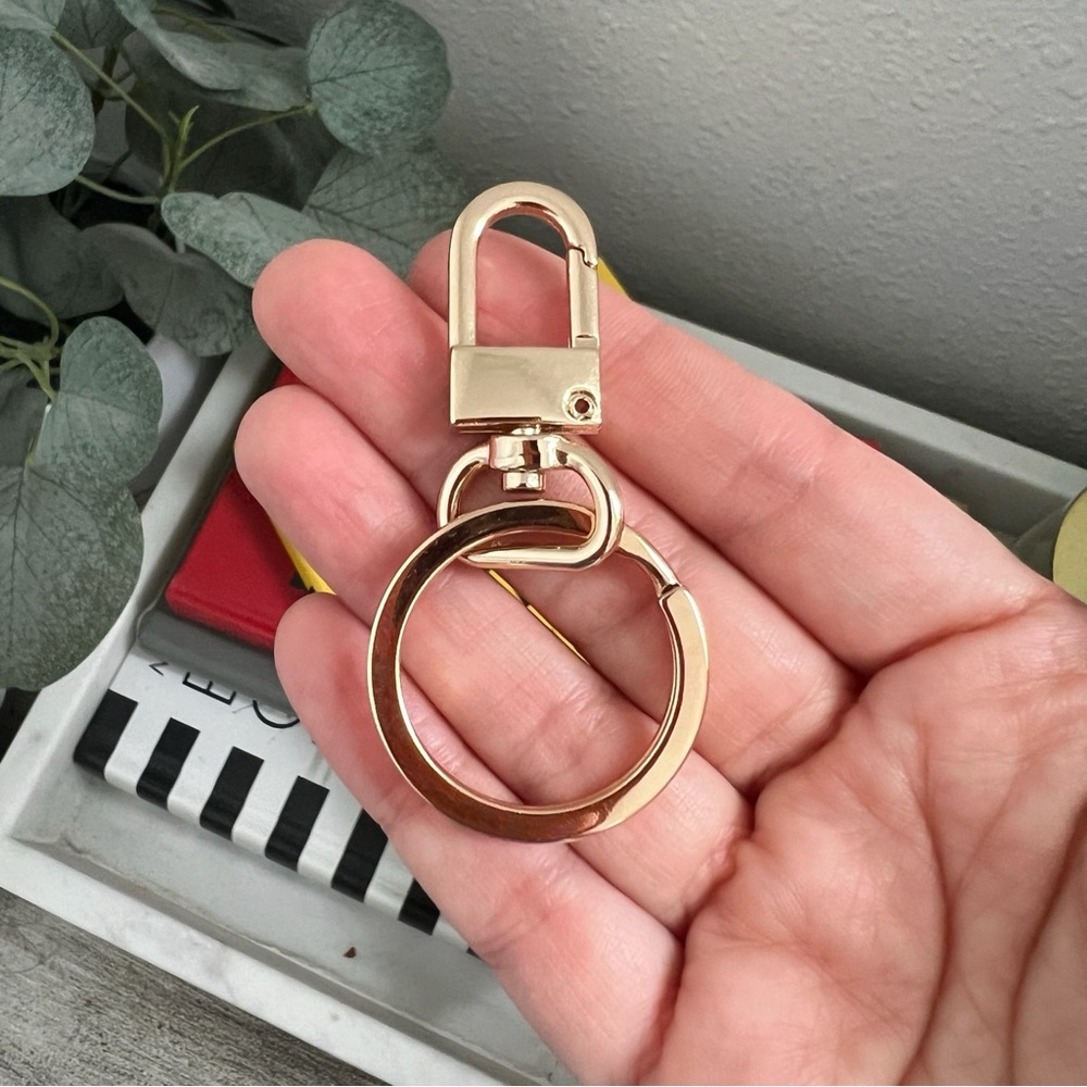 Gold Keychain Swivel Clip Bag Charm in Gold Finish